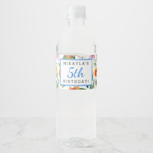 Etiquetas tropicais da garrafa de água do