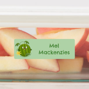 Etiquetas Um desenho animado de melancia feliz e bonito, per