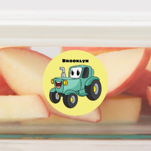 Etiquetas Um desenho animado verde e bonito