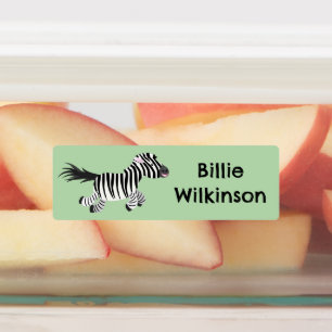 Etiquetas Uma zebra engraçada e engraçada, com desenho anima