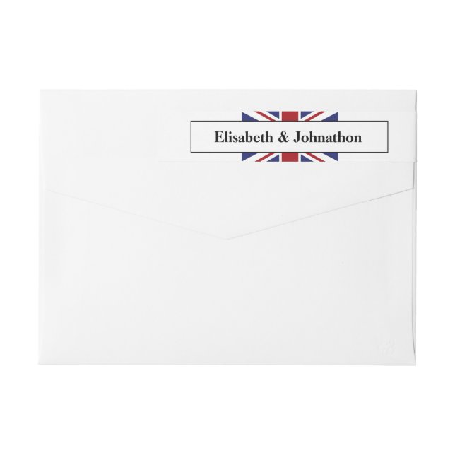 Etiquetas Union Jack Flag British Wedding (Verso)