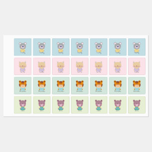 Etiquetas Urso Koala, Gato, Urso, Tigre, Cute Personalizável