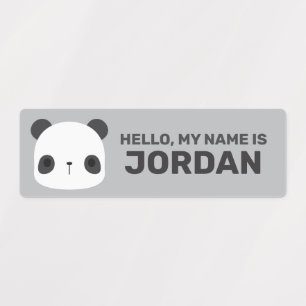 Etiquetas Urso Panda Bonito com Nome Personalizado