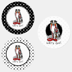 Etiquetas Vamos! Pastor australiano (bronzeado azul com rolh