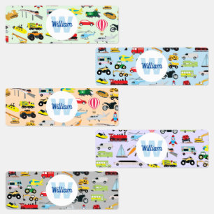 Etiquetas Veículos Coloridos de Transporte Crianças Person