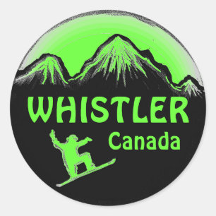Etiquetas verdes do snowboarder de Canadá do