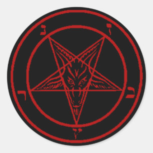 Etiquetas vermelhas de Baphomet