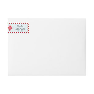 Etiquetas Vermelho & branco listra o Natal bonito da