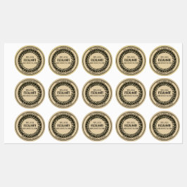 Etiquetas Verruga Preta Vintage em bege Escuro