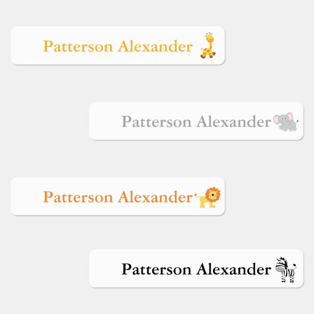 Etiquetas Vestuário Para Animais Safari (Grupo)