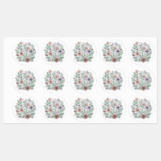 Etiquetas Vinheta Floral de Flores de Pastel Whimsic