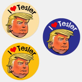 Etiquetas Vinhetas à prova d'água "Eu adoro Tesler"