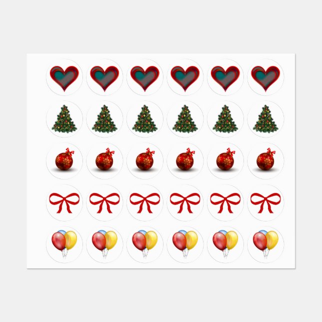 Etiquetas Vinhetas de Natal (Folha)