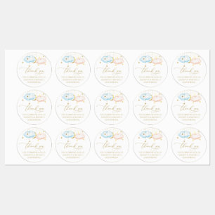 Etiquetas Vinhetas de Raça de Gênero, Estrelas Azuis e Rosa