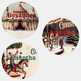 Etiquetas Vintage Circus Christmas Gift Tags