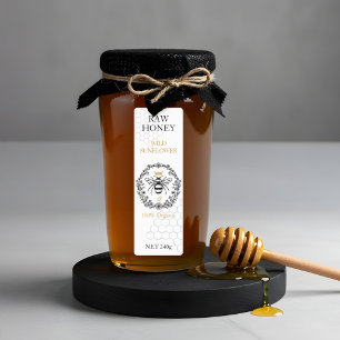 Etiquetas Vintage Crown Queen Bee Honey Jar Label