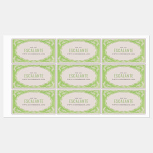 Etiquetas Vintage - Quadro de bege Verde Floral Retroativo E