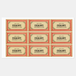 Etiquetas Vintage Retro Border Beige Brown Red Texturizado
