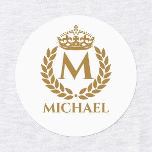 Etiquetas Vintage Royal King Ouro Crown Name