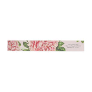Etiquetas VOLTAR ENDEREÇO cor-de-rosa-rosa floral