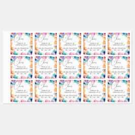 Etiquetas Watercolor Floral Beverage Label DIY Cheers