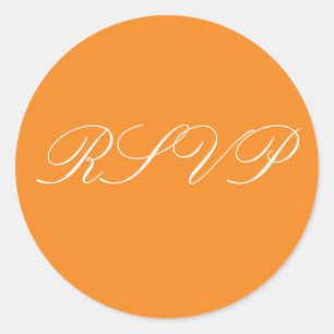 Etiquetas Wedding alaranjadas de RSVP