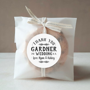 Etiquetas Wedding personalizadas rústicas moderna