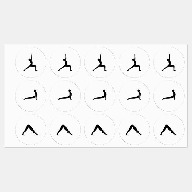 Etiquetas Yoga Poses (Folha)