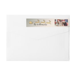 Etiquetas Your Photo Silver Santas Sleigh Return Address