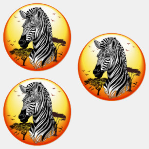 Etiquetas Zebra African Savanna Wild Animal