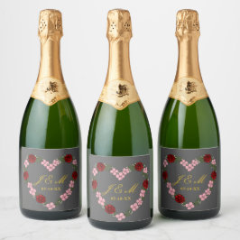 Étiquette champagne mariage gris