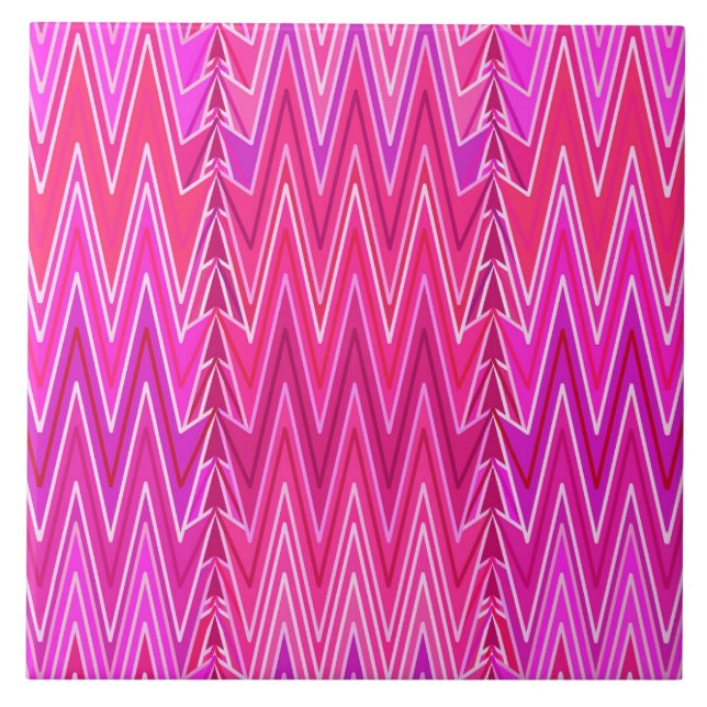 Etnia Chevron Damask, Purple e Fuchsia Pink (Frente)