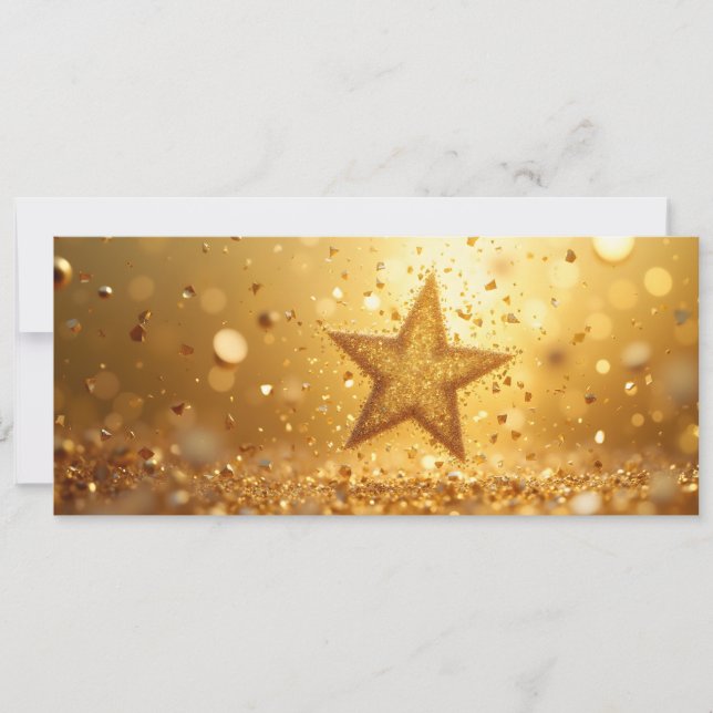 Etoile festive et paillettes dorées  (Frente)