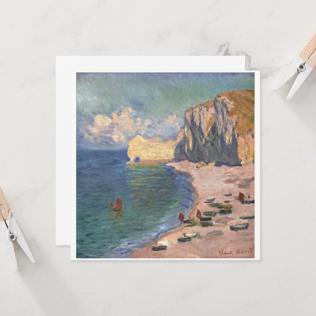 Etretat, The Beach e Falaise d’Amont, Monet (Frente/Verso In Situ)