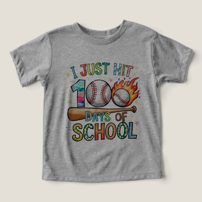 Eu Acabei De Atingir 100 Dias De Baseball Escolar  (Design frontal)