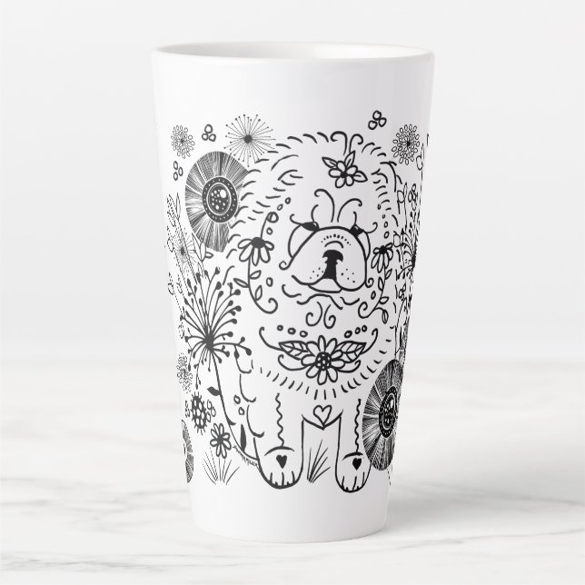 EU ACORDEI COMO ESSA caneca Chow Latte (Frente)