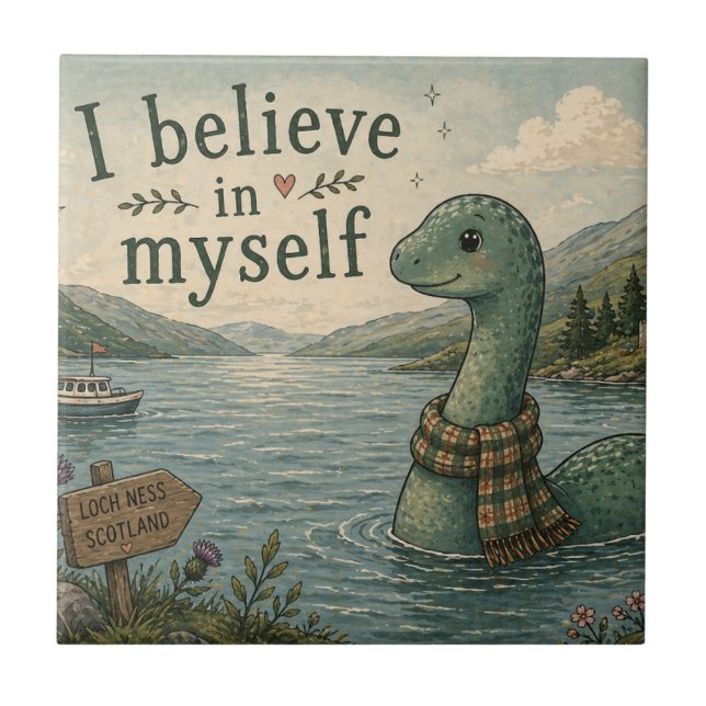 Eu acredito em mim mesmo Monstro do Lago Ness capr (Frente)