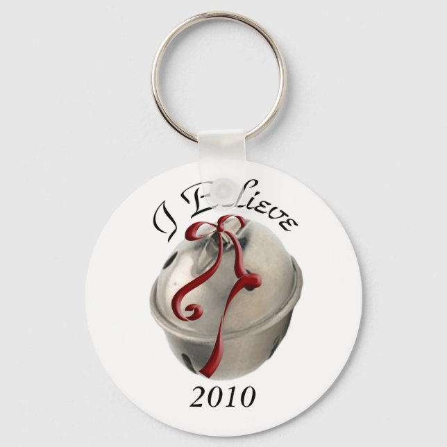 Eu acredito em Reindeer Bell Chaveiro (Frente)