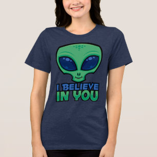 Eu Acredito Em Você Amigável Cartoon Alien