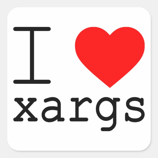Eu ❤️ adesivos xargs (Frente)