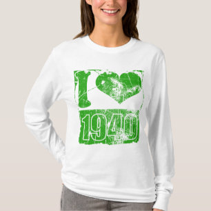 Eu adoro 1940 - Camiseta Verde Vintage