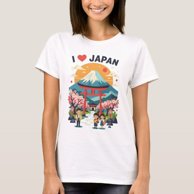 Eu adoro a camisa do Japão - 'I Ä Japan' Viagem Te (Frente)