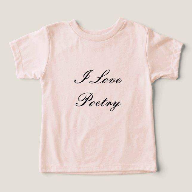 Eu adoro a camiseta do Poesia Toddler (Creme e Pre (Design frontal)