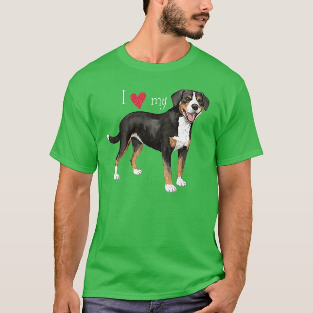 Eu adoro a minha camiseta entlebucher (Frente)