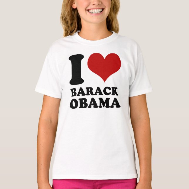 Eu adoro Barack Obama Crianças de camisa (Frente)