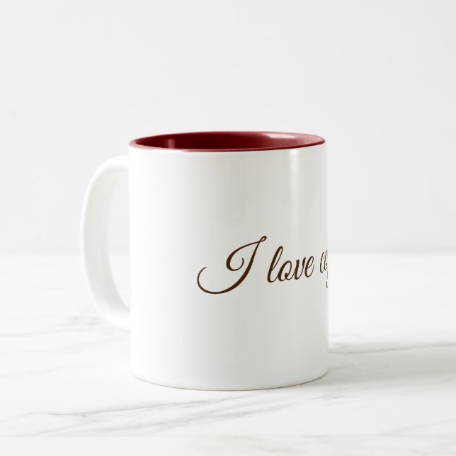 "Eu adoro café" caneca de café (Frente Esquerda)