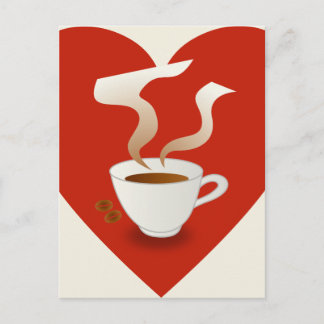 eu adoro café - cartão postal