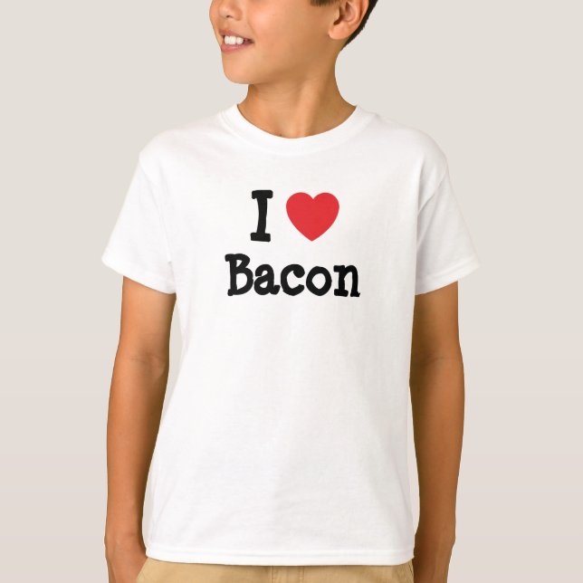 Eu adoro Camiseta Bacon Heart (Frente)