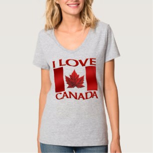 Eu adoro camiseta canadense Camiseta feminina com