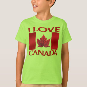 Eu adoro camiseta canadense da moça orgânica